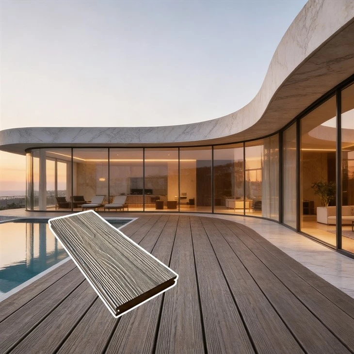 Solid Co-extruded Outdoor Decking With ASA Layer factory